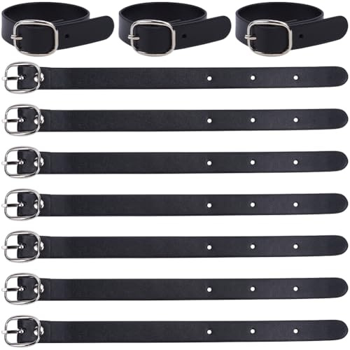GORGECRAFT 10 Sangle D'Extension Traditionnelle pour Kilt en Similicuir PU Noir Réglable de Remplacement pour Ceintures D'Étrier avec Boucle en Alliage pour Manteau Robe Veste Sacs Valises Bricolage