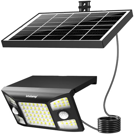 INTELAMP Solarlampen für Außen mit Bewegungsmelder, 8000mAh 2000LM Superhelle Solarlampe Außen Zwei Bewegungsmelder,180°3 Modi Solar Wandleuchte IP65 Wasserdichte für Garten Garage Wand Pathway