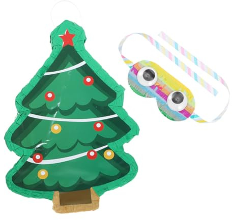 BESTonZON Weihnachtsbaumform Piñata Papier Dekoration Spielzeug Mit Überraschungsgeschenken Für Weihnachts Party Spiele Und Feiern
