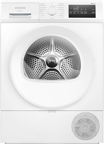 Siemens WT45HVA4, iQ300, Wärmepumpen-Trockner, 8 kg, autoDry, super40-Programm, 63 dB, Touch LED-Display, softDry, Outdoor-Programm, easyClean-Filter, Kindersicherung, Weiß