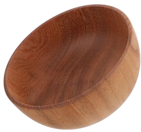 Ciieeo Ciotola per Insalata Grande in Legno Marrone, Rotonda Rustica
