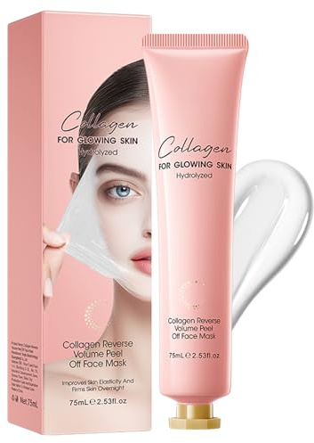 Collagen Maske Overnight, Kollagen Gesichtsmaske Für Frauen, Peel Off Maske Gesicht Für Tiefe Hydratation & Straffung, Anti Falten Nachtmaske Hautpflege, Feuchtigkeitspflege Gesicht Beauty