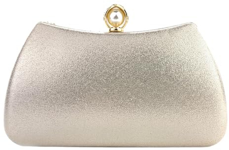 jebyltd Damentasche mit Perlen, Clutch, Abendtasche, Abendtasche, Clutch, Pailletten, Brauttasche, Clutch, Perlen, Handtasche für Party, champagnerfarben, One Size