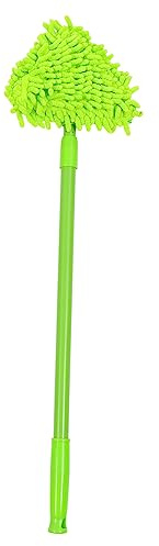 VALICLUD Trapeador Retráctil Triangular De Chenilla Verde, Trapeador Doméstico Telescópico Ajustable, Limpieza Profunda para Pisos y Ventanas, Uso Hogar y Automóviles