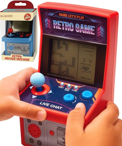 Mini Retro Arcade Game Machine Handheld Electronic Tabletop Console 23 Classic Video Games Compact Red Blue Collectible Nostalgic Gift for Kids Adults Desk Entertainment - Electoys