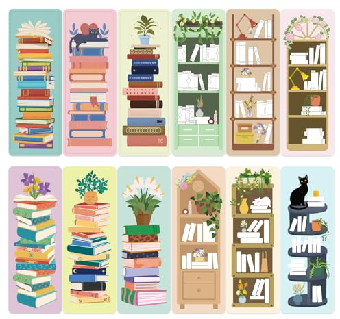 120Pcs Reading List Bookmarks, 2.56 x 7.09in Book Tracker Bookmark, Double-Sided Bookshelf Book Marks Bulk, Back-to-School Supplies, Gifts for Book Lovers, Women, Students, Teachers