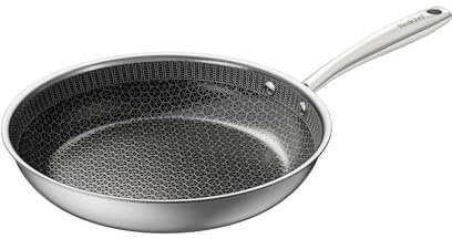 Redchef Poêle à frire hybride en céramique antiadhésive de 26 cm, poêle antiadhésive avec poignée qui reste froide, non toxique, sans PFAS PFOA et PTFE, passe au lave-vaisselle et au four, compatible