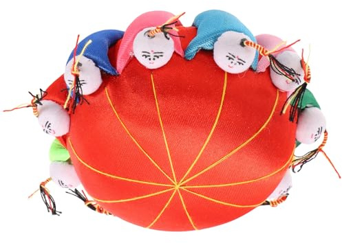BATHVEVE Nähnadelkissen aus Stoff im Chinesischen Retro Stil Kompaktes Nadelkissen mit 10 Puppen für Heimdekoration und Nähen