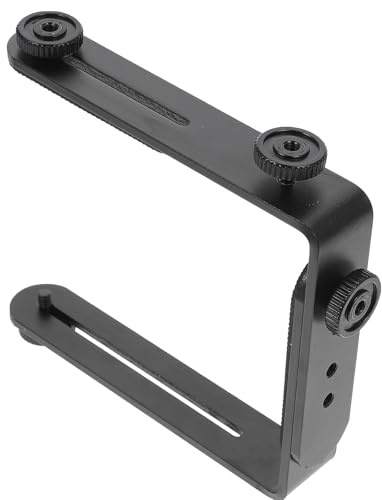 Kisangel Dual L-Shape Metal Photography Light Stand Bracket with 1/4 Inch Screw, L Bracket Holder for DSLR Camera and Speedlight, Compatible with LED Flash and Off-Camera Lighting