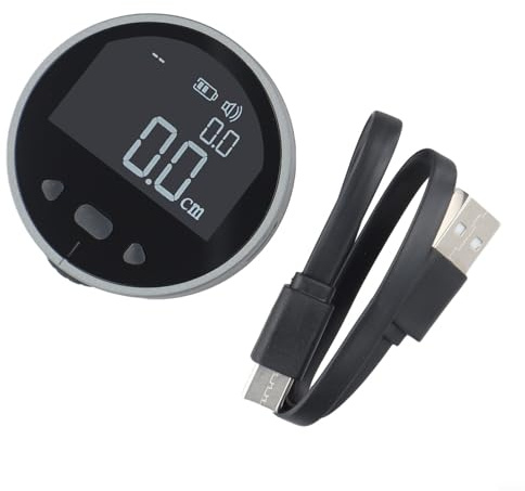 Vasiumic Digitales Rollbandmaß mit 4,6 cm LCD, elektronischer Entfernungsmesser, lineare/gebogene Oberflächen, 0–450 cm Reichweite, Zoll/cm/FT-Einheiten, Gehäuse aus Aluminiumlegierung