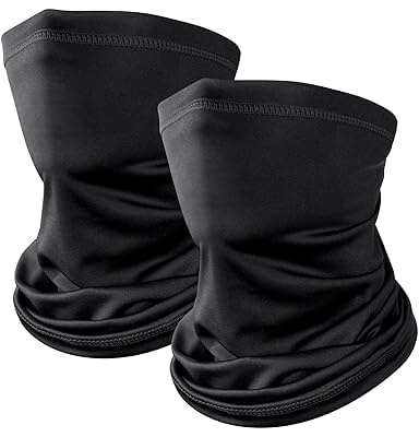 Tubhalsduk halsduk set om 2 unisex – multifunktionell loop bandana buff halsduk för kvinnor och män – mjuk ansiktsskydd halsduk herr tubhalsduk herr svart – andningsaktiv och vindtät