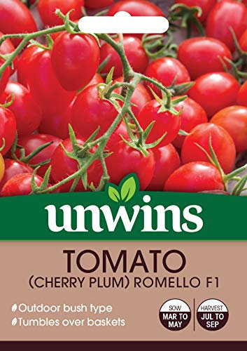 Unwins 30310640 Tomato (Cherry Plum) Romello F1 Seeds, Clear