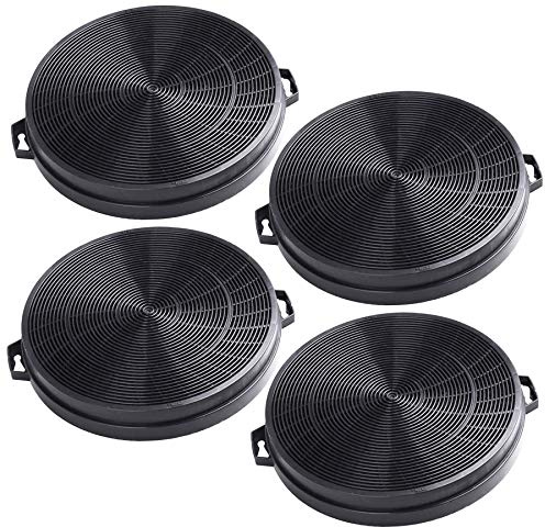 AquaHouse Lot de 4 filtres à charbon pour hotte de recirculation Compatible avec toutes les marques de hottes avec filtre de 210 mm de diamètre (CHF02)