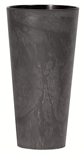 Prosperplast Tubus Slim Effect de plástico con depósito en Color Antracita, 38,1 (Alto) x 20 (Ancho) x 20 (Profundo) cms