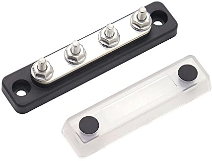 ANCLLO 4 Bolzen Sammelschiene Elektrischer Anschlussklemmenblock 100A AC 300V DC 48V Für LKW Busboot Wohnwagen