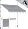 KESSER® Tenda da Sole a Morsetto con manovella per Balcone, Tenda da Sole per Balcone, Regolabile in Altezza, Idrorepellente, Protezione Solare, Copertura per terrazze, Grigio, 200cm