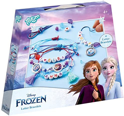 Totum Juego de manualidades para joyas: pulseras con diseños de Anna, Elsa y Olaf y letras coloridas, regalo para niñas a partir de 4 años, 681460