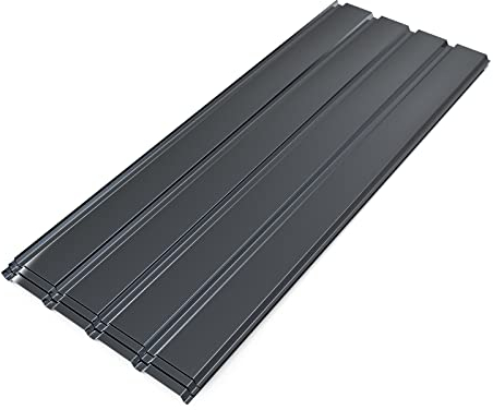 Mondeer 12PCS Roofing Sheets, Metal Corrugated Roofing Sheets 6m², 115 x 45 cm, Galvanised Steel Trapezoidal Grooved Roof for Garage Carport Shed Greenhouse Kennels Panels, Grey