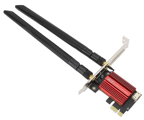 KAKAKE Carte Réseau PCIe, Carte Réseau PCI Express Haute Vitesse 1200 Mbps, Signal Stable, Double Antenne pour la Mise en Réseau