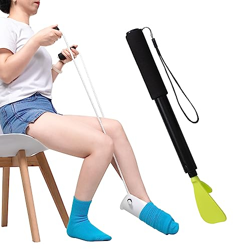 Sockenanziehhilfe für Senioren, Easy On Easy Off Gerät zum Anziehen von Socken und Entfernen von Socken oder Strümpfen, Socken-Abziehhilfe für Männer und Frauen mit eingeschränkter Mobilität