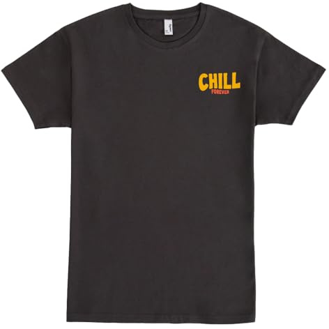 Pampling Camiseta de Manga Corta, 100% Algodón, Doble Impresión, Ropa Unisex para Hombre y Mujer, Serigrafiada con Cuello Redondo y Corte Recto, Color Gris (Chill Forever, L)