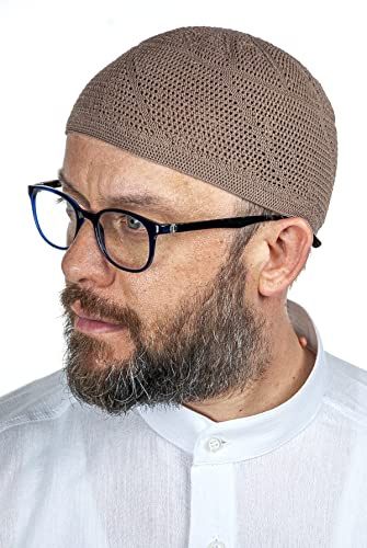 ihvan online Türkische Muslimische Lux Strickmützen für Männer, Taqiya, Takke, Peci, Islamische Mützen, islamische Geschenke, Standardgröße