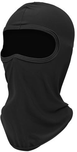 AEYURUID Sturmhaube Motorrad, Winter Sturmmaske Fahrrad, Balaclava Skimaske für Herren und Kinder, Schwarz Dünn