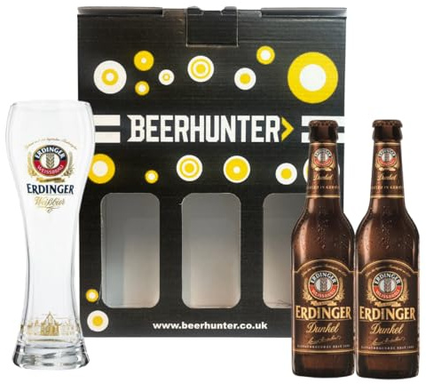 ERDINGER Dunkel German Dark Beer Gift Set | 2 Official ERDINGER Glasses