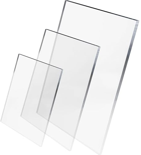 DNQ Crystal Clear Acrylic Perspex Plastic Sheet Panel 4mm Thickness Transparent for Multipurpose Crafting, DIY, Picture Frame, Painting, Shed Windows (1, 60 X 60 CM)