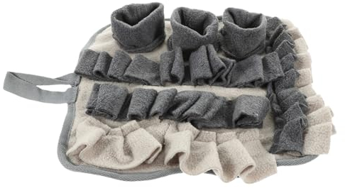 BESPORTBLE Schnüffelmatte Aus Rutschfestem Fleece 30x30cm Trainingsmatte Für Haustiere Zur Geruchsschulung Snackversteck Für Kaninchen Und Kleine Tiere Grau