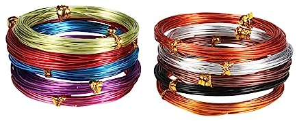 Edelstahl-Basteldraht, Schmuckherstellung, 10 Stück Edelstahldrahtsteine ​​für Gartenperlen, Armbanddraht, mehrfarbiger Aluminiumdraht