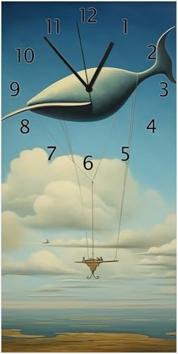 Wallario Design-Wanduhr Himmlische Segelfahrt aus Glas, Motiv-Uhr Größe 30 x 60 cm, Schwarze Zeiger