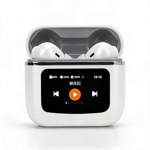 Bewinner Kabellose Sprachübersetzer Ohrhörer, Bluetooth, IPX6 Wasserdicht, Farbbildschirm, 137 Sprachen, 3 Modi, für Reisen (Weiß)