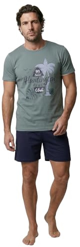 Henry Terre Pyjama shorty Beach 2 pièces pour homme M-5XL en coton