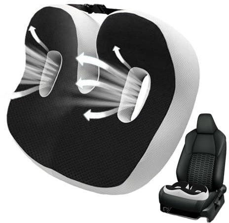 Gupcaqosjw Keilkissen Auto | 43 x 35 x 12 cm Me-mory Foam Sitzkissen Auto | keilkissen autositz sitzkeilkissen für Auto, Verbesserung Beim Sitzen, Sitzerhöhung Erwachsene, für Da-s Auto, Black