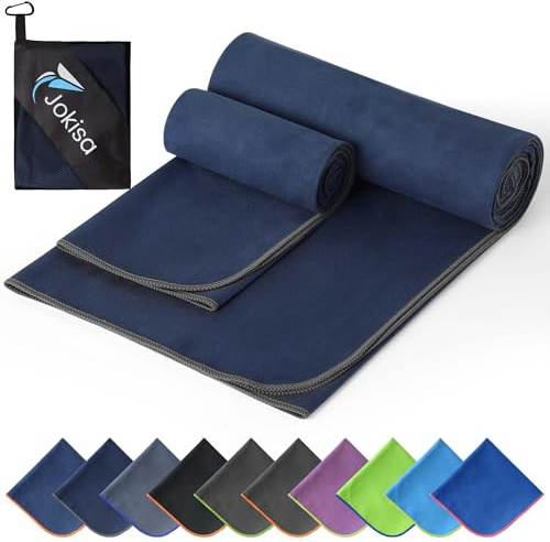 2 Stück Microfaser Handtücher Set (180x90cm Badetuch Groß+100x50cm Sporthandtuch), Schnell Trocknend und Kein Sand Strandhandtuch, Mikrofaser Handtuch für Fitness, Strand, Fitnessstudio, Camping