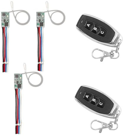 QIACHIP 433Mhz Mini relè senza fili RF telecomando interruttore Modulo DC 3.6V 5V 9V 12V 24V LED lampada controller Micro Radio ricevitore e trasmettitore Kit (3 ricevitore)