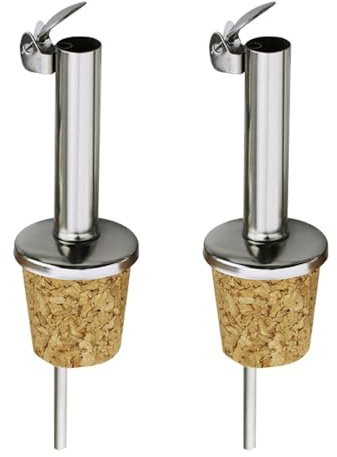 2 Piece Wine Pourer, Cork Wine Pourer, Wine Dispenser, Olive Oil Dispenser, Oil Bottle Pourer, Vinegar and Oil Pourer with Lid, Red Wine Dispenser