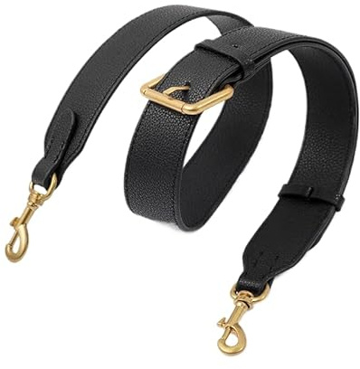 PTNKUIIY Breite 3,5cm Ledertaschenriemen Schulterriemen aus Leder für Taschen 88-108CM Schultergurt tragegurte für Taschen Trageriemen Umhängegurt Riemen für Damen Handtaschen Geldbörse,Schwarz