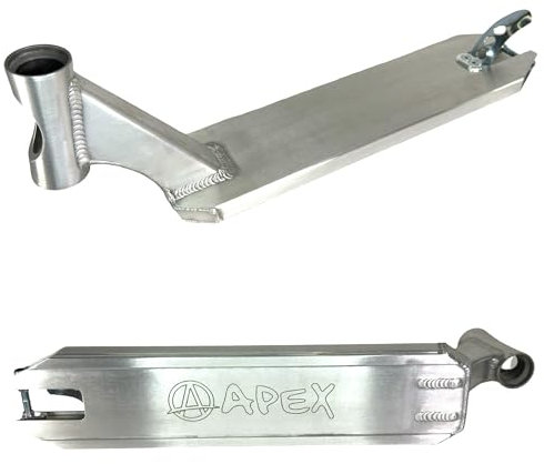 Apex Pro Stunt-Scooter Deck I 46cm-55,9cm Länge I Profi I Fortgeschritten I Trick I Tret I Freestyle I Rolle I Trittbrett I Hochwertig I Park und Street (Raw, Mini 550 (46cm))