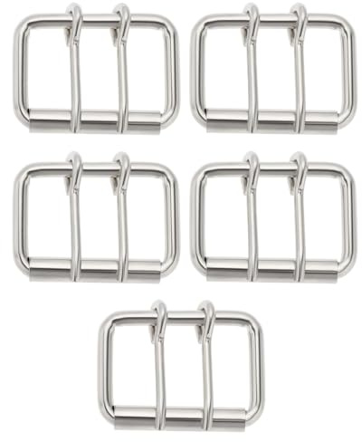 OTOTEC 5 Stück Doppelzinkenschnallen Gürtelschnallen Doppelstiftschnallen 65x45mm Schnallen 5cm Gürtelschnallen Passend für 5cm Gürtel Silber Metall