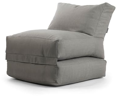 mokebo Outdoor Sitzsack 'Der Summerdream' Made in Germany, Bean Bag mit Füllung für Indoor & Outdoor, Gartenliege, Outdoorkissen, Relaxliege für Kinder & Erwachsene, Liege in Anthrazit