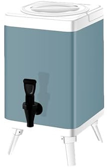 KhUkhu Barril de Agua Caliente para Cocina casera con asa, dispensador de Bebidas Aislado de Acero Inoxidable, para Fiestas, barbacoas, reuniones Familiares, campamentos,Azul,8L