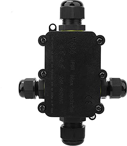 IP68 Plastic Junction Box, 5m Underwater Connection Wiring Box, T100 450VAC 24A, UL94V-2, Cable Connector Box/Cover for Lights, Garden Construction Use (4 Way)