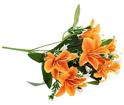 GARVALON Artificiali Realistici Simulazione Gigli Per Decorazioni Matrimonio e Casa Bouquet Man-made Per Allestimenti Festivi e Centrotavola