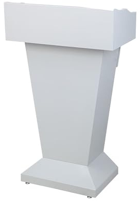 BVCL Professionelles Rednerpult, Metall-Rednerpult mit integriertem Pult, 113 cm Höhe und großer Oberfläche for Veranstaltungen und Präsentationen(White)