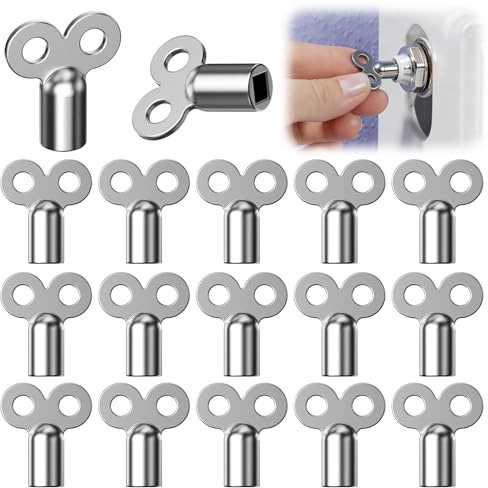 15 st. ventilationsnyckel för radiatornycklar, universell 5 mm radiator ventilationsnyckel, robust zink, fyrkantsnyckel, värmenyckel, radiator bleed key för avfläktningsuppvärmning