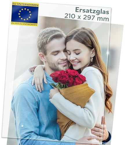 Icona Bay - A4 Heat-Strengthened Glass Replacement for Picture Frame - 29.7 x 21 cm, 2 Pack - Replacement Glass for A4 Photo Frame - Semi-Tempered Cover Sheet