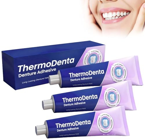 Adesivo Dentale Termoplastico 40g Tenuta Sicura Tutto Il Giorno Per Dentiere Superiori Inferiori Parziali Confort Quotidiano Uomini Donne (3Pcs)