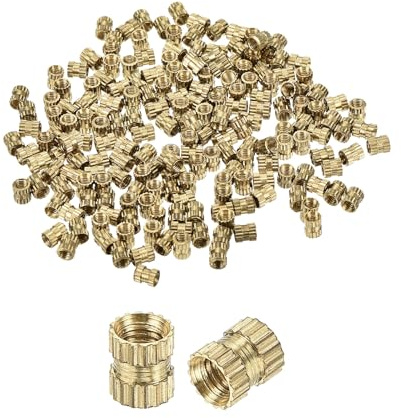 QUARKZMAN 250Pcs Tuerca De Inserto Estriada M3x5x4.2mm, Tuercas De Latón En Forma De I De Doble Paso Para Embebido, Tuercas De Latón Para Impresión 3D Para Piezas, Carcasas Y Portátiles